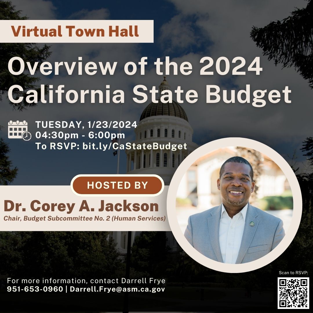 Virtual Town Hall 2024 CA State Budget! Official Website